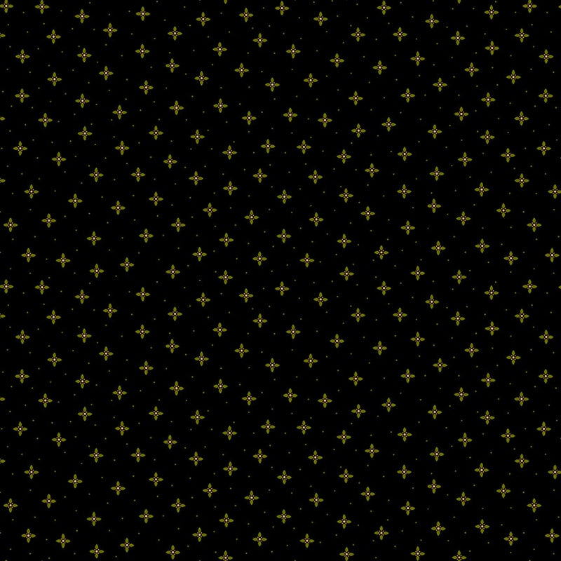 Scrap Basket Favorites Quilt Fabric by Kim Diehl - Twinkle Star in Black - 1504-99