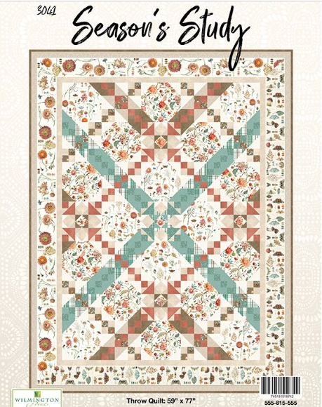 Season's Study Throw Quilt - free pattern, digital download