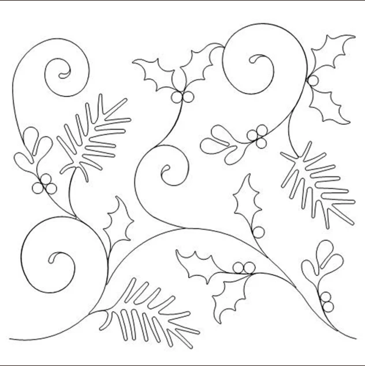 Longarm Pattern: Holly, Mistletoe, and Pine