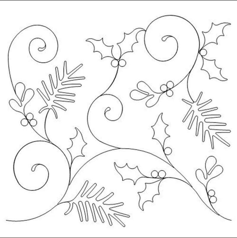 Longarm Pattern: Holly, Mistletoe, and Pine