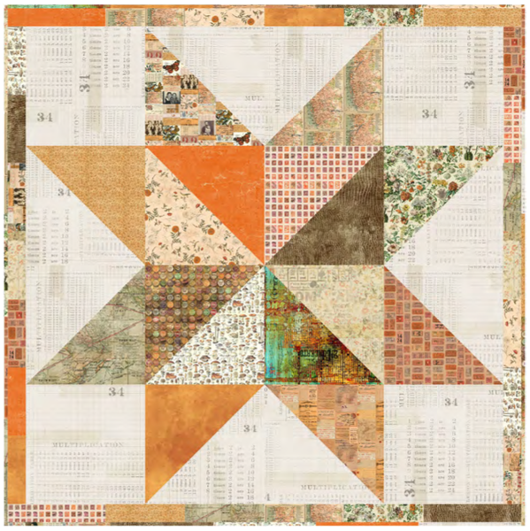 Digital Download, free pattern: Orange Standout Star Quilt