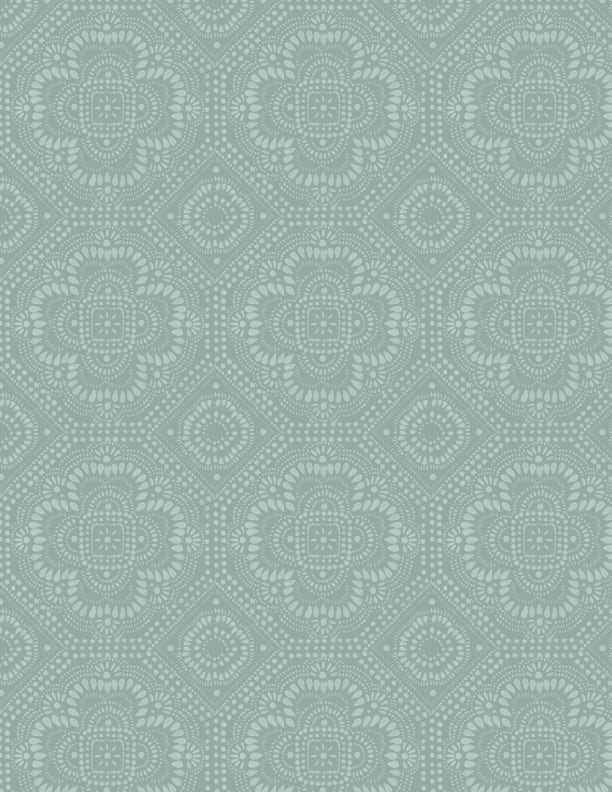 Season's Study Quilt Fabric - Grid Tonal in Teal - 3041 17840 444