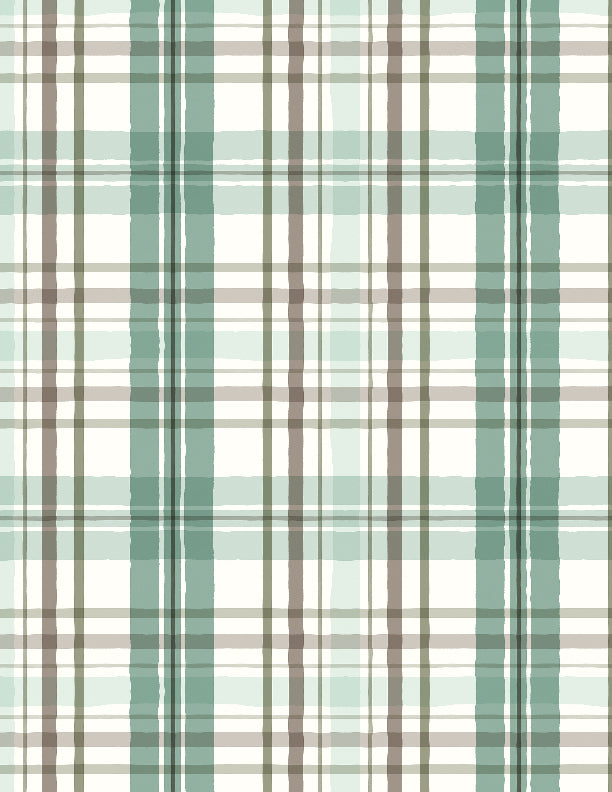 Season's Study Quilt Fabric - Plaid in Teal - 3041 17841 142