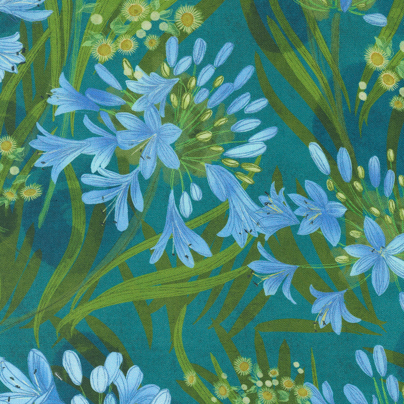 Serena Shores Quilt Fabric - Agapanthus in Lagoon Green - 48770 23