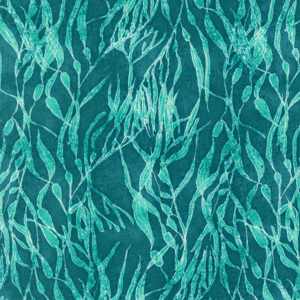 Serena Shores Quilt Fabric - Seaweeds in Lagoon Green - 48773 23