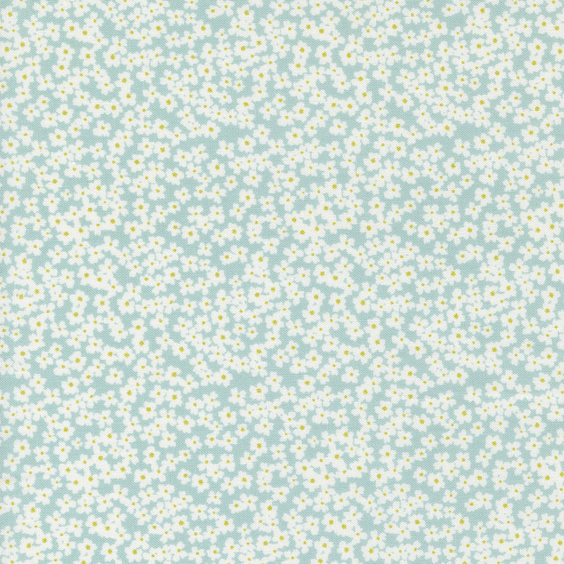 Shine Quilt Fabric - Bloom Small Floral in Sky Aqua - 55672 12