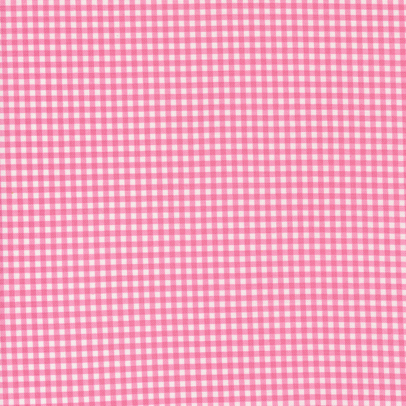 Shine Quilt Fabric - Gingham in Lollipop Pink - 55676 13