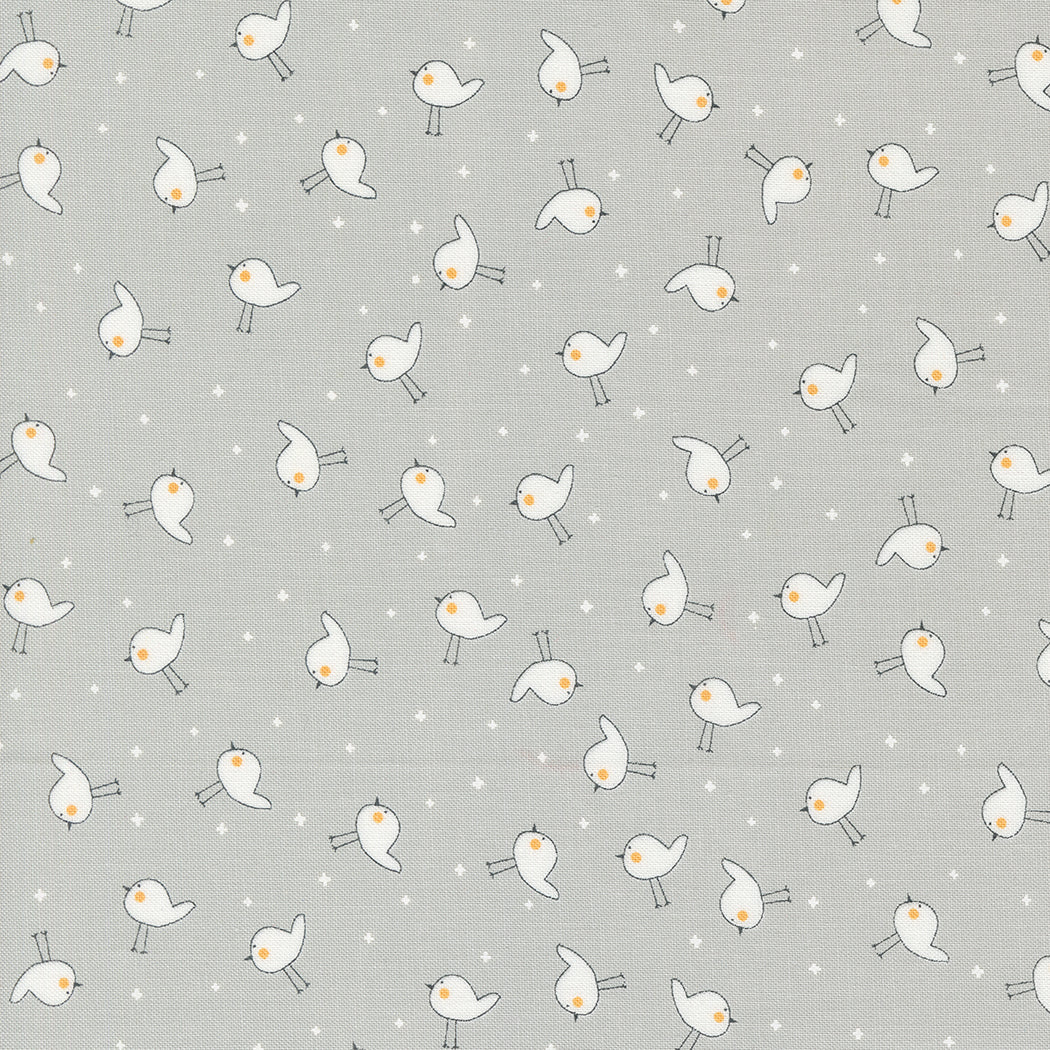 Shine Quilt Fabric - Little Birdie in Stormy Gray - 55674 27