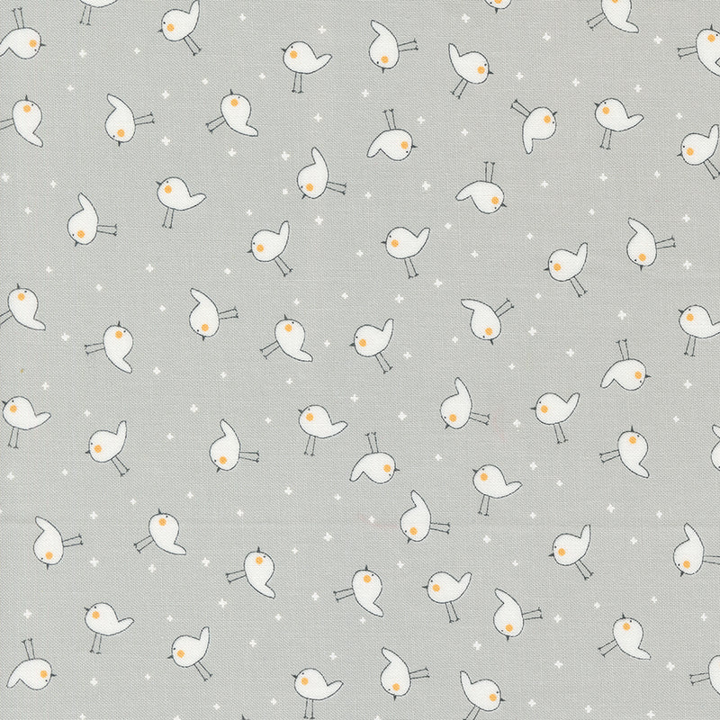 Shine Quilt Fabric - Little Birdie in Stormy Gray - 55674 27