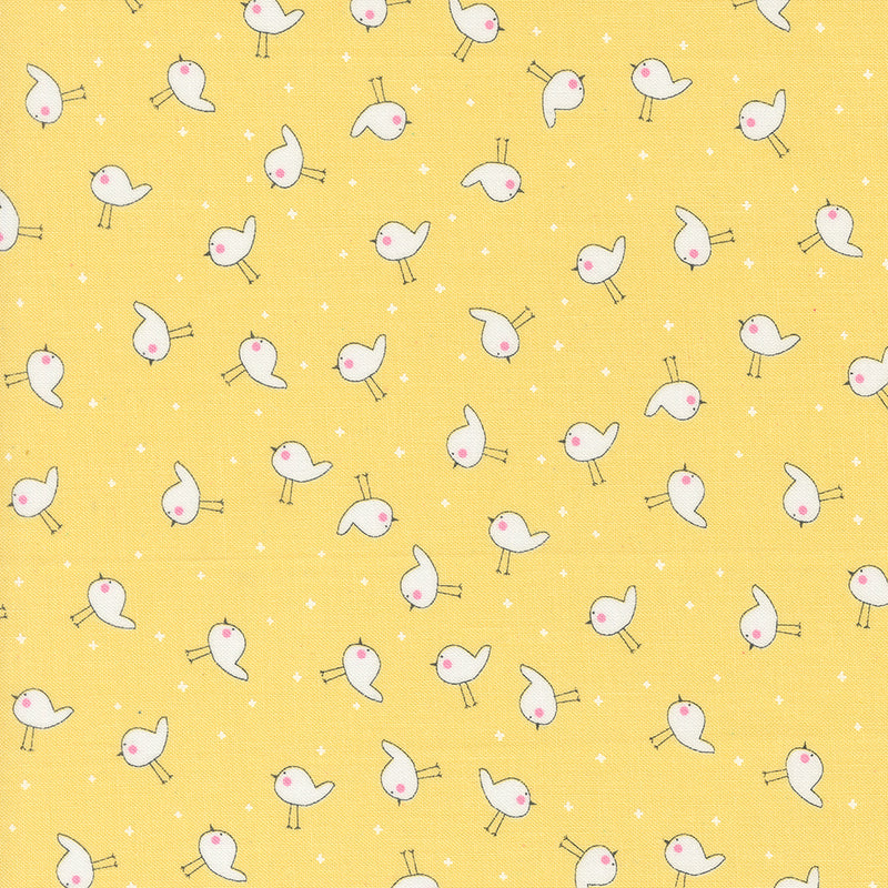 Shine Quilt Fabric - Little Birdie in Sun Yellow - 55674 24