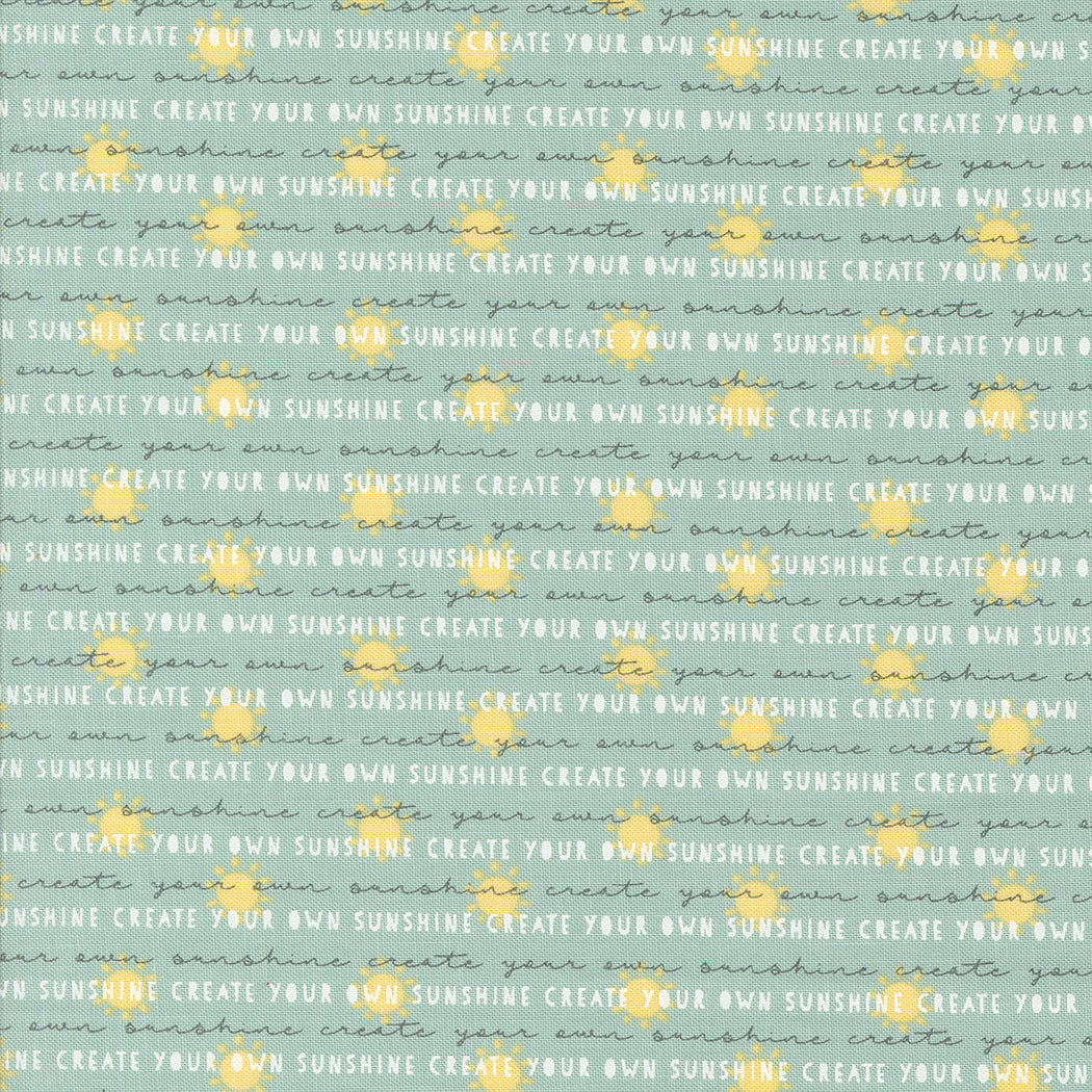 Shine Quilt Fabric - Sunshine in Sky Aqua - 55671 22