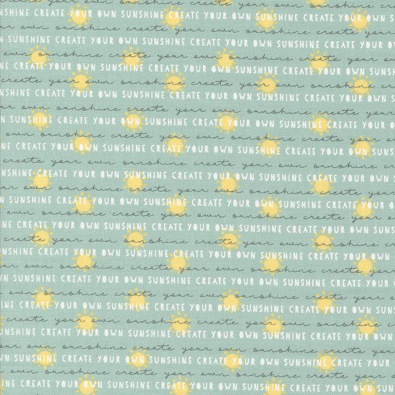 Shine Quilt Fabric - Sunshine in Sky Aqua - 55671 22