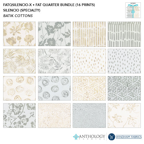 Silencio Batik Quilt Fabric - 16 piece Fat Quarter Bundle - FATQSILENCIO-X