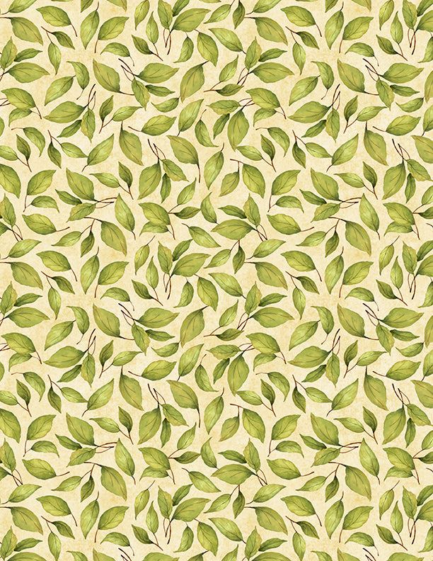 Sunflower Splendor Quilt Fabric - Leaf Toss in Cream - 3023-83330-277