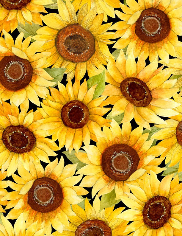 Sunflower Splendor Quilt Fabric - Packed Sunflowers in Multi - 3023-83326-952