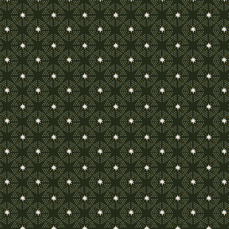 Tinsel on the Trail Quilt Fabric by Cotton+Steel - Starlight in Hunter (Dark Green) - AC604-HU1M