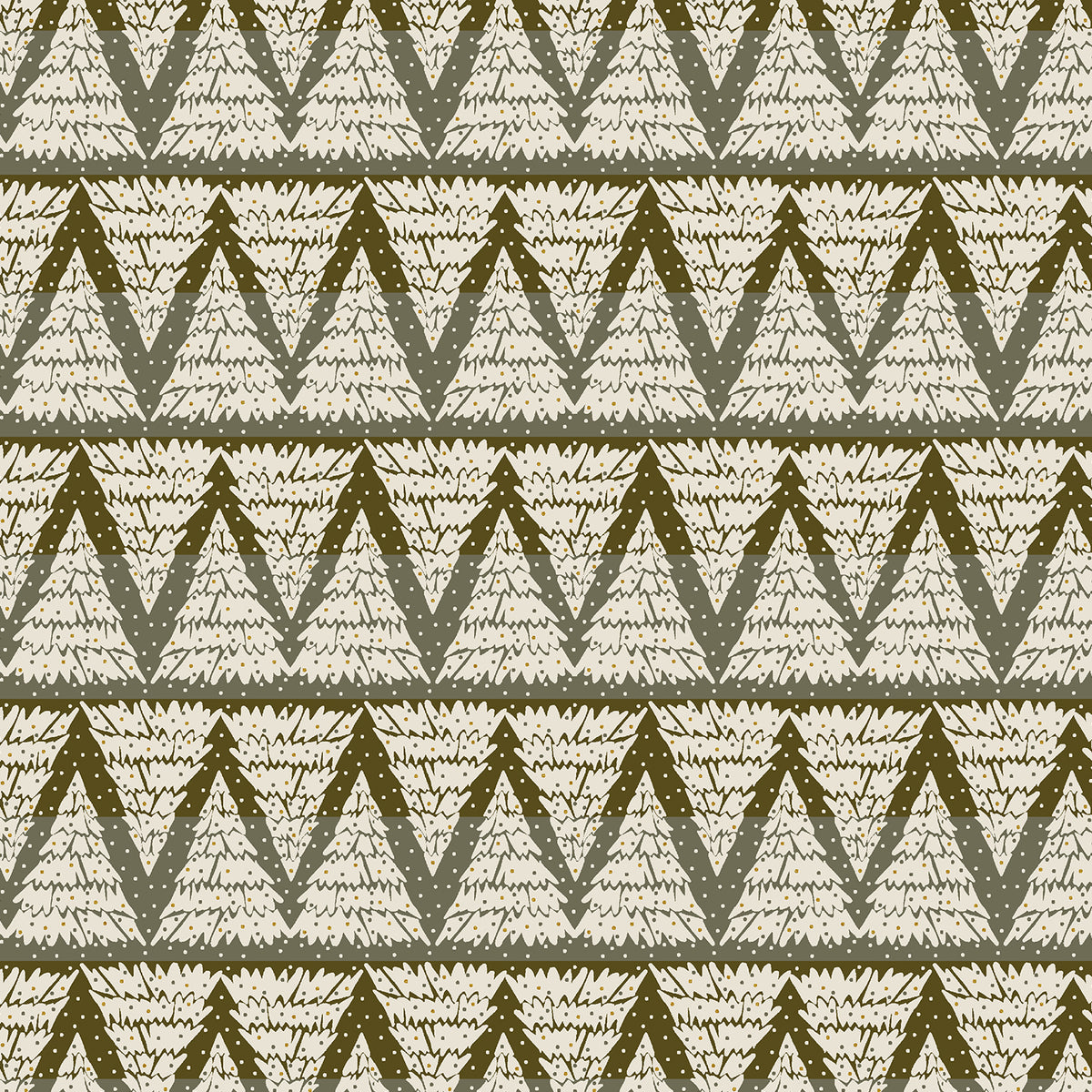 Tinsel on the Trail Quilt Fabric by Cotton+Steel - Tree Hunt in Blizzard (Dark Green) - AC603-BL3M