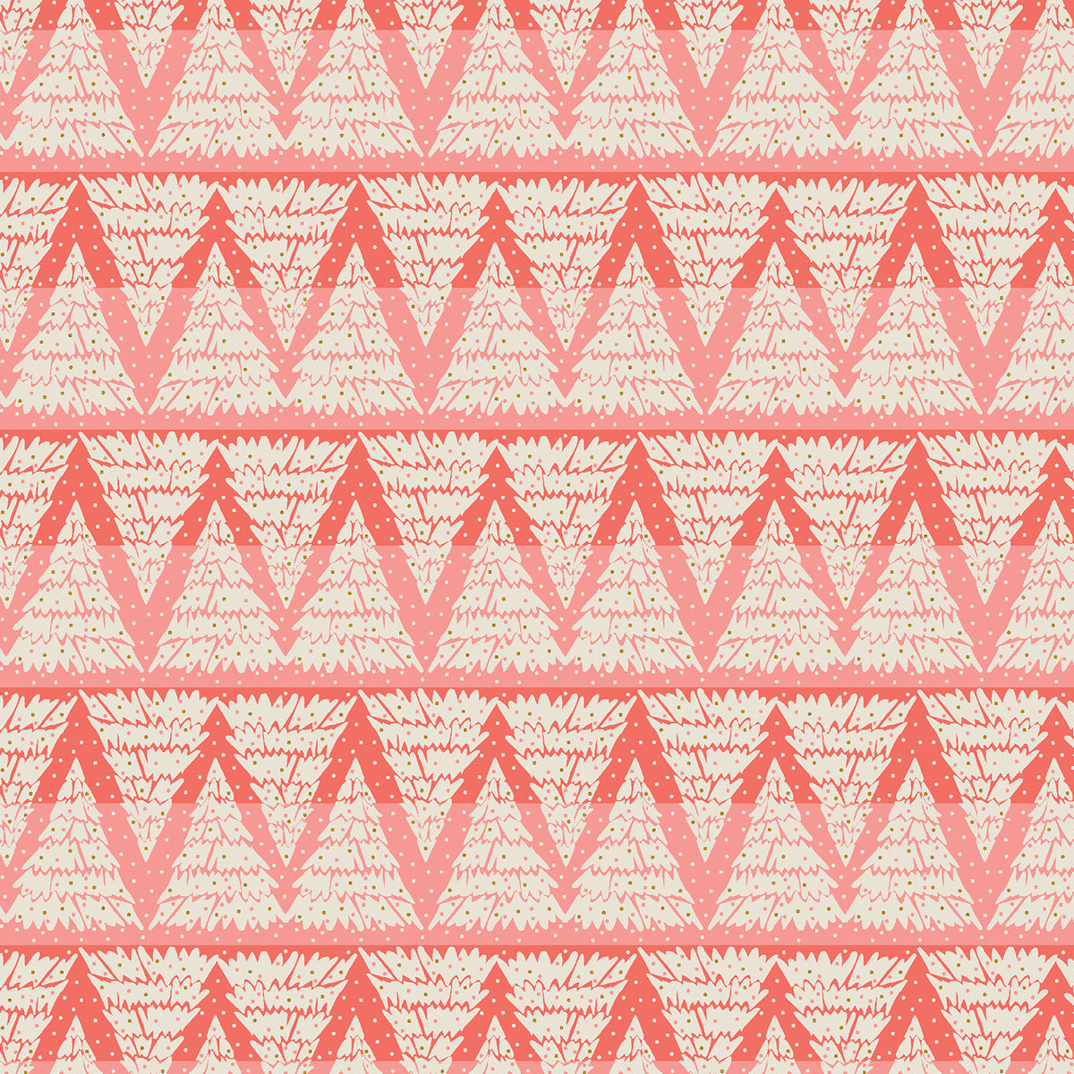 Tinsel on the Trail Quilt Fabric by Cotton+Steel - Tree Hunt in Peppermint (Red) - AC603-PE2M
