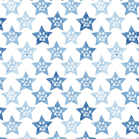 Top Dog Quilt Fabric - Set Stars in Blue - 2600 30583 B