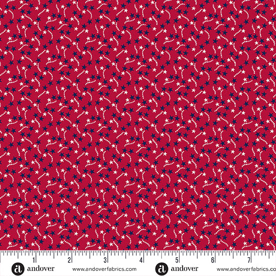 Tradition Quilt Fabric - Calico Stars in Red - A-1326-R