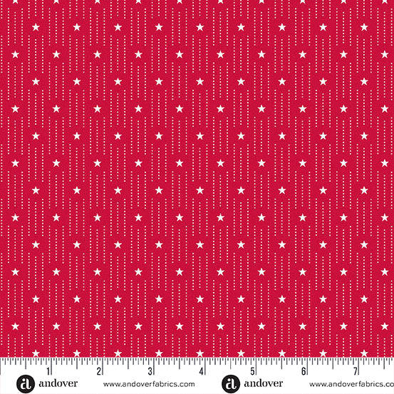 Tradition Quilt Fabric - Pin Dot Stripe in Red - A-1328-R