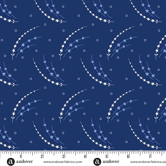 Tradition Quilt Fabric - Shooting Star in Blue - A-1321-B