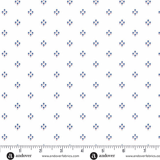 Tradition Quilt Fabric - Star Clusters in Blue/White - A-1325-B