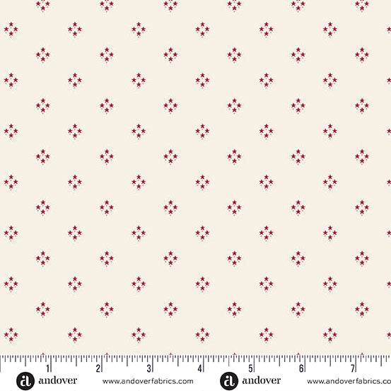 Tradition Quilt Fabric - Star Clusters in Cream/Red - A-1325-L