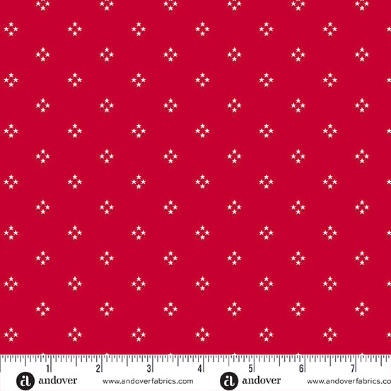 Tradition Quilt Fabric - Star Clusters in Red/White - A-1325-R