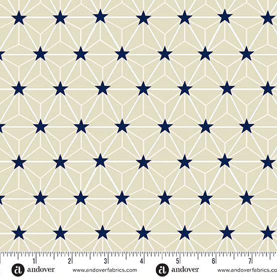 Tradition Quilt Fabric - Star Grid in Cream - A-1322-L