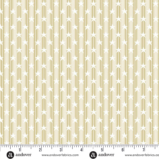 Tradition Quilt Fabric - Stars and Stripes in Cream - A-1324-L