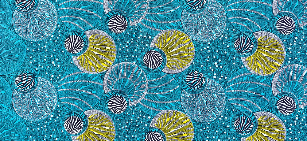 Uniwax Prints from Ivory Coast Quilt Fabric - Blue - UW-24731-2 BLUE