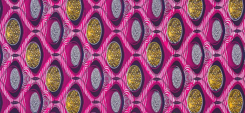 Uniwax Prints from Ivory Coast Quilt Fabric - Hot Pink - UW-24732B2B-3 HOT PINK