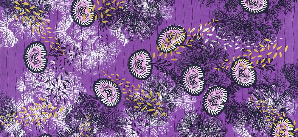 Uniwax Prints from Ivory Coast Quilt Fabric - Purple - UW-24724-4 PURPLE