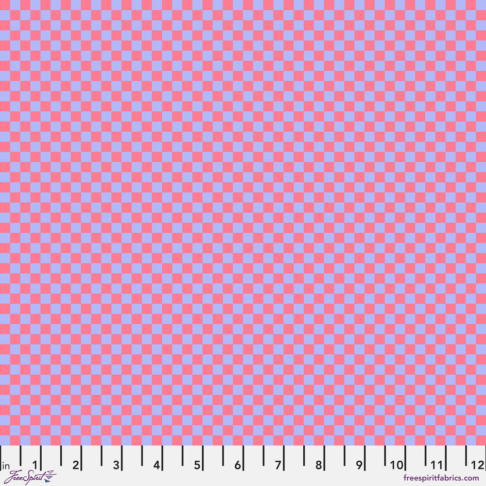 Untamed Quilt Fabric by Tula Pink - Check Please in Nova Pink/Blue - PWTP242.NOVA