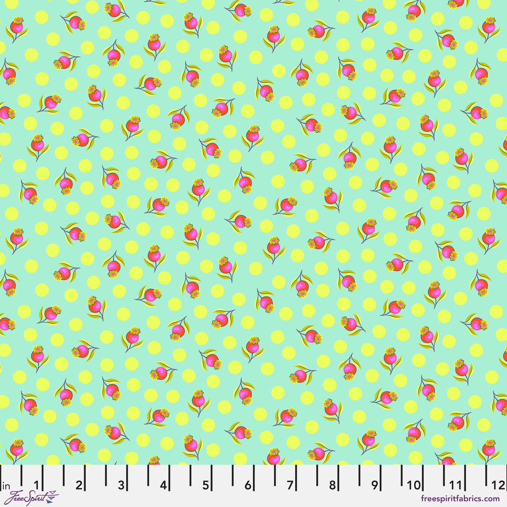 Untamed Quilt Fabric by Tula Pink - Impending Bloom in Moonbeam Green - PWTP239.MOONBEAM