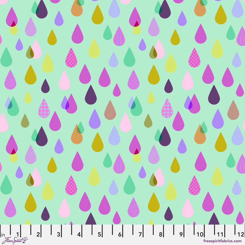 Untamed Quilt Fabric by Tula Pink - Rainfall in Cosmic Green/Multi - PWTP240.COSMIC