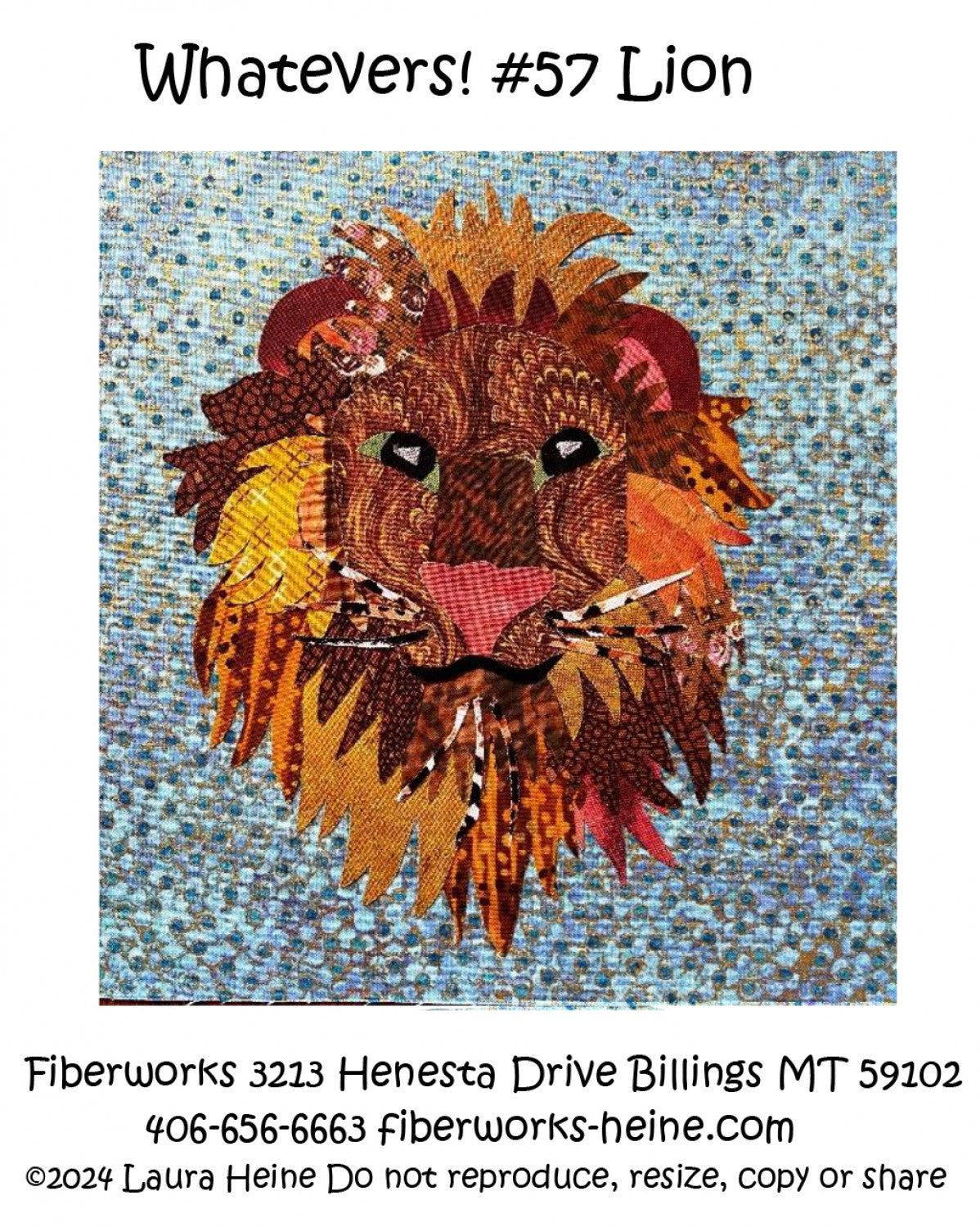 Whatevers! #57 Lion Collage Quilt Pattern - FWLHWHAT57