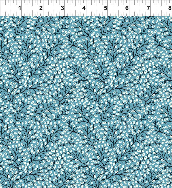 Whimsy Quilt Fabric - Buds in Teal - 6WMS-1