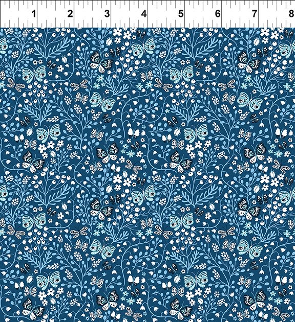 Whimsy Quilt Fabric - Butterflies in Blue - 7WMS-1