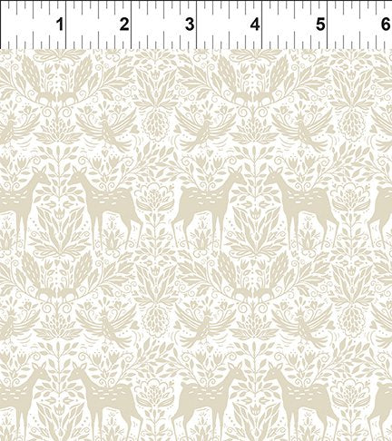 Whimsy Quilt Fabric - Deer in Beige - 22WMS-1