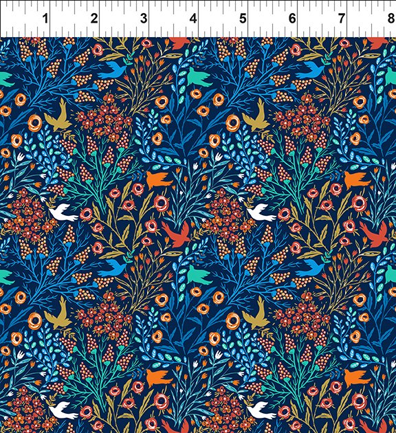 Whimsy Quilt Fabric - Doves in Blue - 9WMS-1