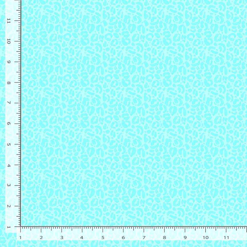 Wild Quilt Fabric - Leopard Print in Aqua - STELLA-DPJ3031 AQUA