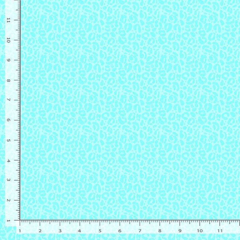 Wild Quilt Fabric - Leopard Print in Aqua - STELLA-DPJ3031 AQUA