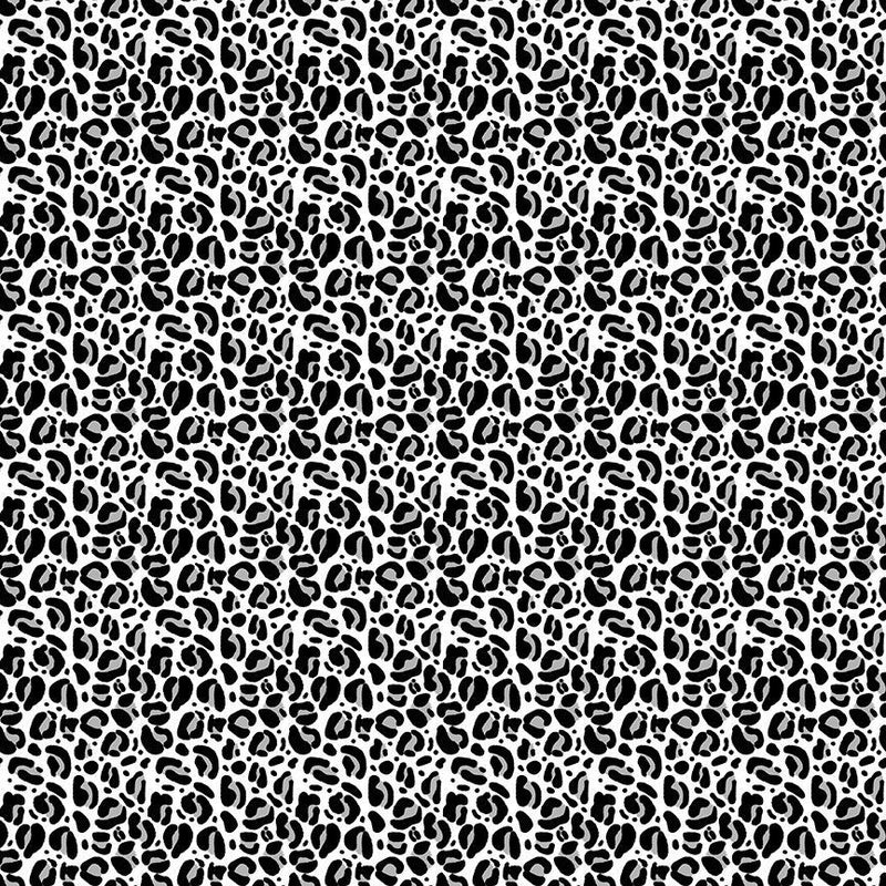 Wild Quilt Fabric - Leopard Print in Cloudy White with Black Spots - STELLA-DPJ3031 CLOUDY