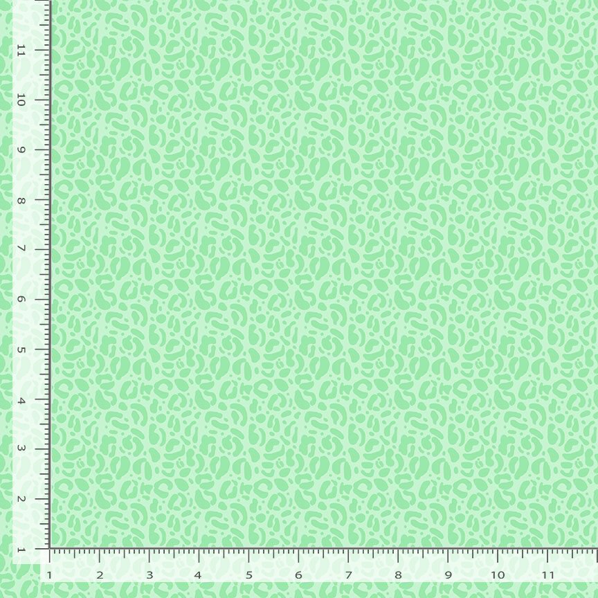 Wild Quilt Fabric - Leopard Print in Minty Green - STELLA-DPJ3031 MINTY