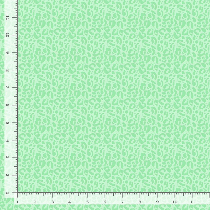 Wild Quilt Fabric - Leopard Print in Minty Green - STELLA-DPJ3031 MINTY