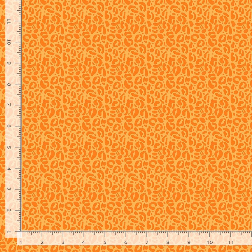 Wild Quilt Fabric - Leopard Print in Raja Orange - STELLA-DPJ3031 RAJA