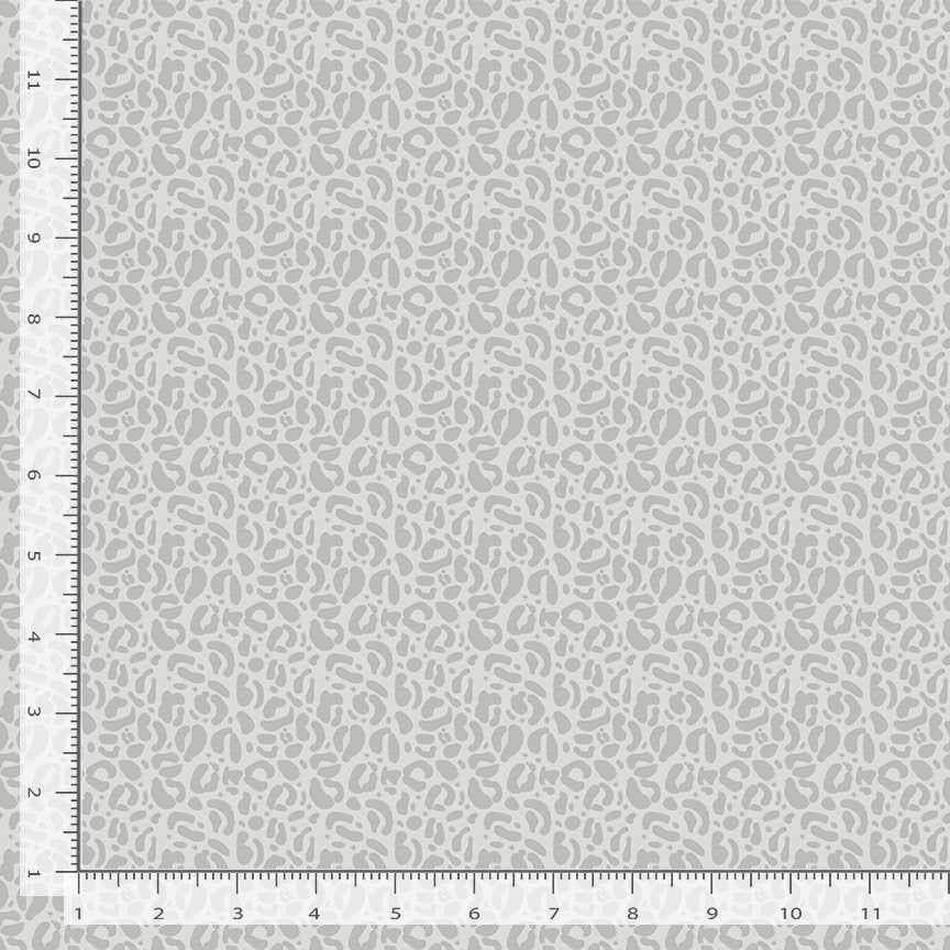 Wild Quilt Fabric - Leopard Print in Silver Gray - STELLA-DPJ3031 SILVER