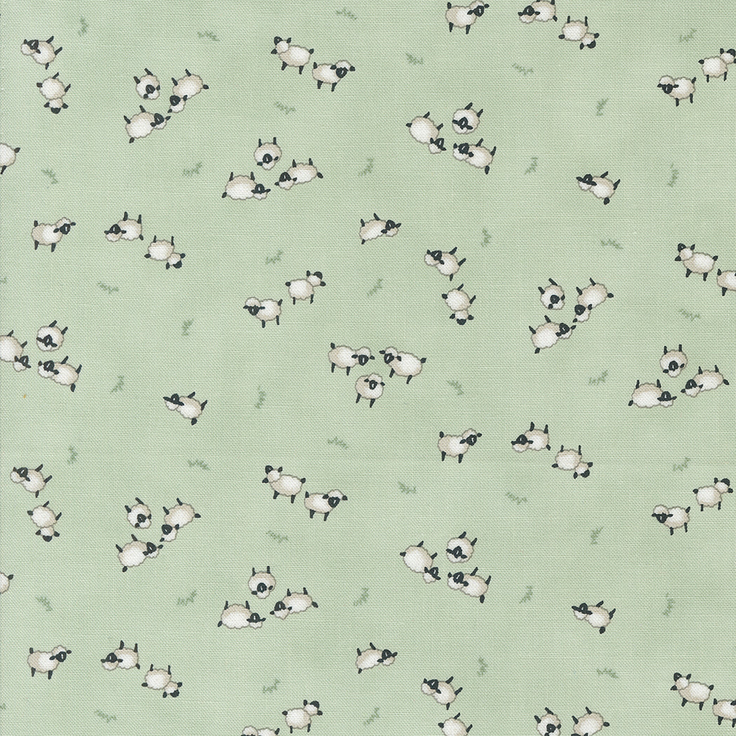 Willow's Farm Quilt Fabric - Sheep in the Pasture in Willow Green - 56105 18